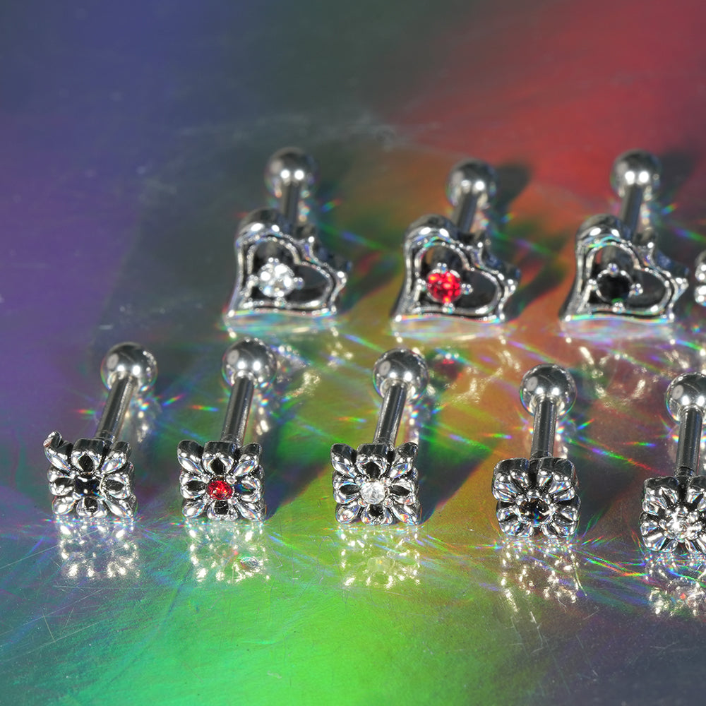 第1弾 [サージカル]アンティークキュービックポイントピアス (12Type) 16G コレクション 軟骨ピアス