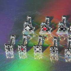 第1弾 [サージカル]アンティークキュービックポイントピアス (12Type) 16G コレクション 軟骨ピアス