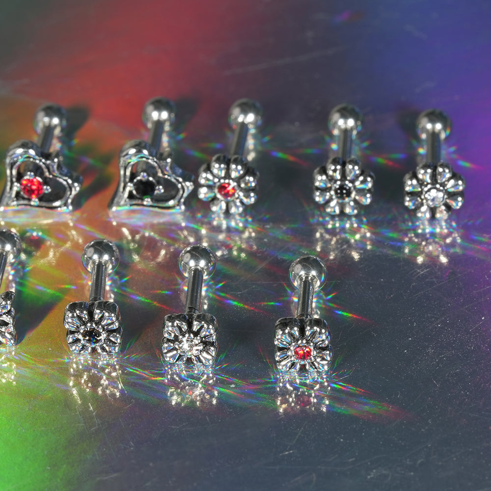 第1弾 [サージカル]アンティークキュービックポイントピアス (12Type) 16G コレクション 軟骨ピアス