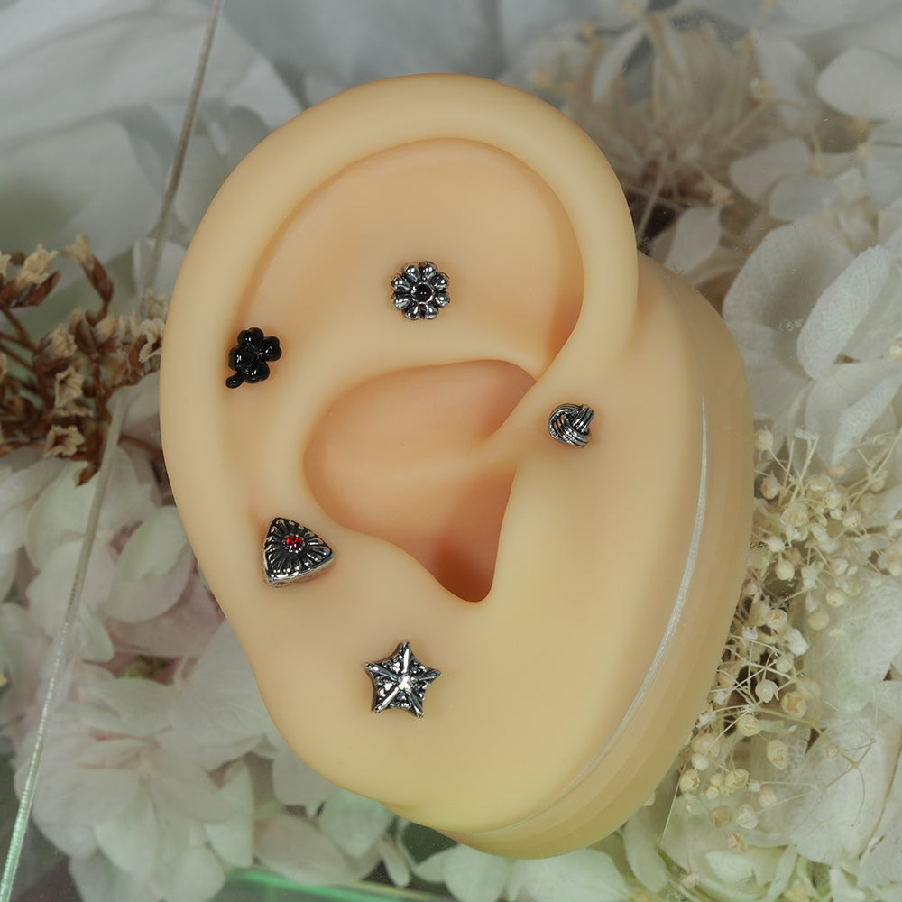 第1弾 [サージカル]アンティークキュービックポイントピアス (12Type) 16G コレクション 軟骨ピアス