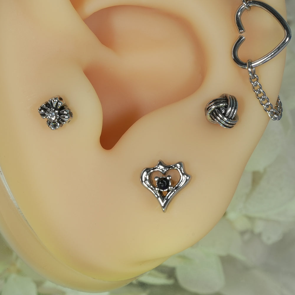 第1弾 [サージカル]アンティークキュービックポイントピアス (12Type) 16G コレクション 軟骨ピアス