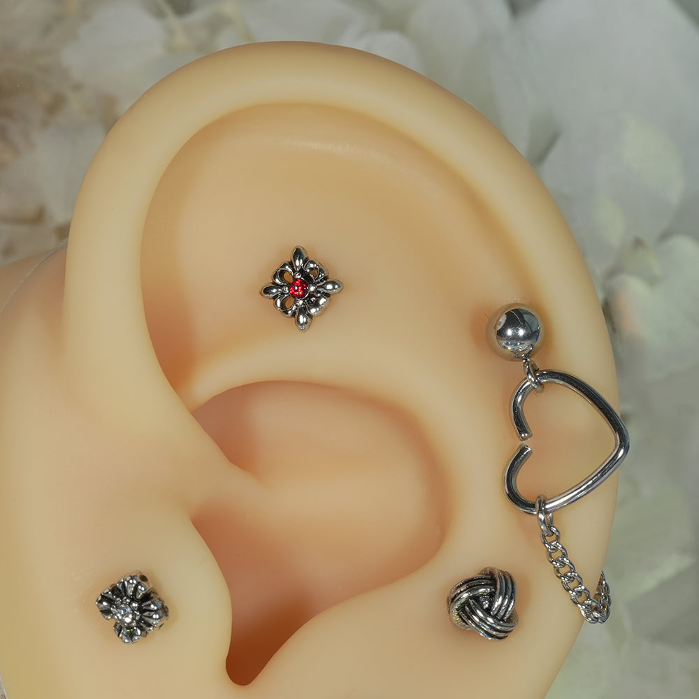 第1弾 [サージカル]アンティークキュービックポイントピアス (12Type) 16G コレクション 軟骨ピアス