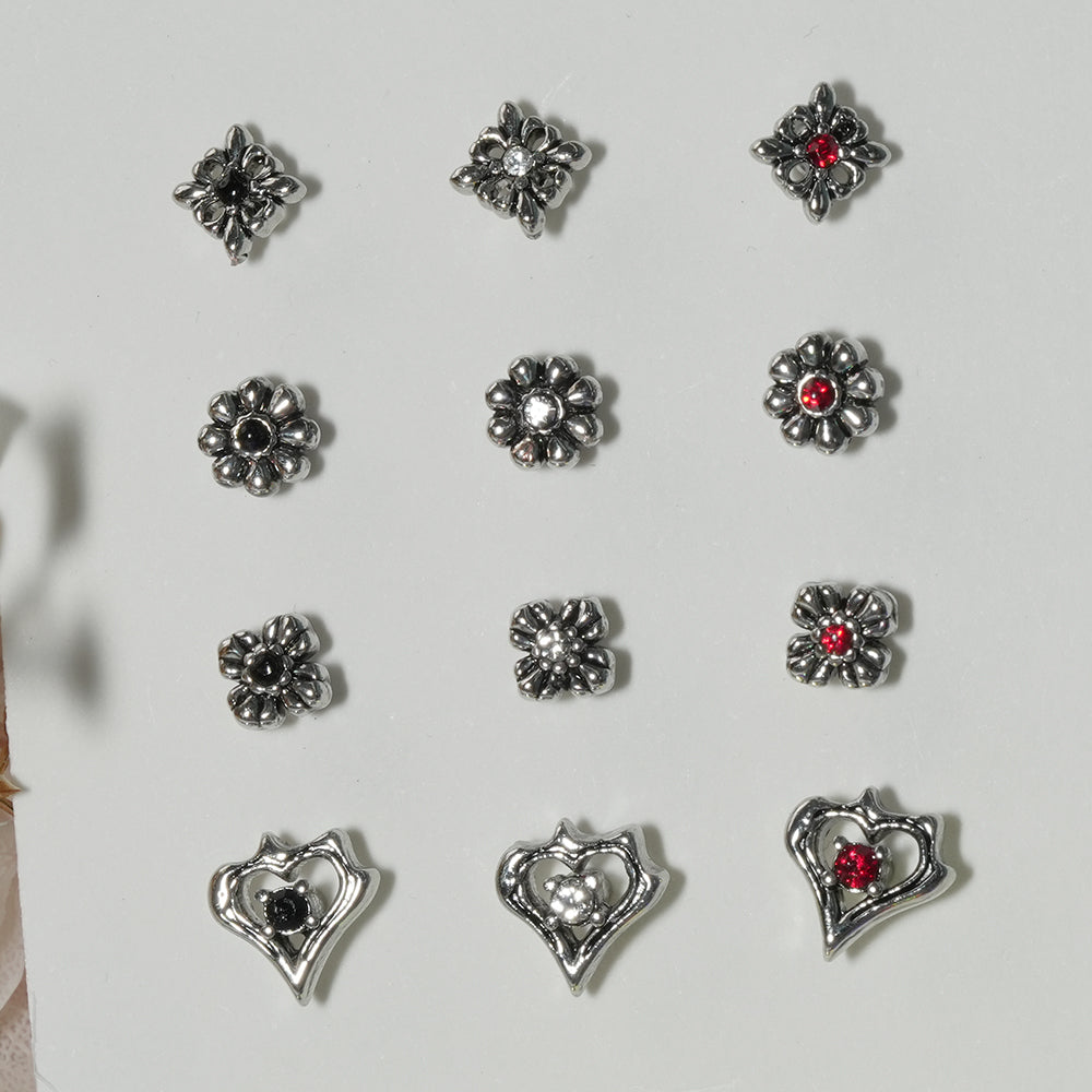 第1弾 [サージカル]アンティークキュービックポイントピアス (12Type) 16G コレクション 軟骨ピアス