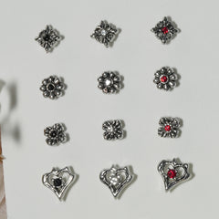 第1弾 [サージカル]アンティークキュービックポイントピアス (12Type) 16G コレクション 軟骨ピアス