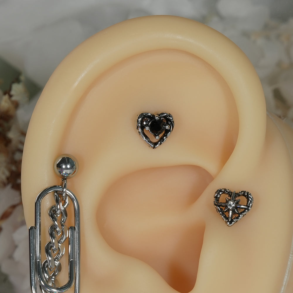 [Surgical] Simple Cubic Butterfly (4 Types) 16G/14G Body Piercing Collection Back Piercing Cartilage Piercing 