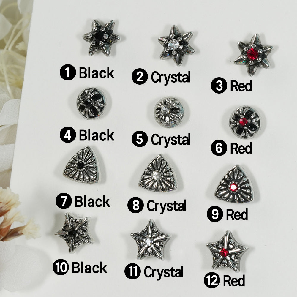 第2弾 [サージカル]アンティークキュービックポイントピアス (12Type) 16G コレクション 軟骨ピアス