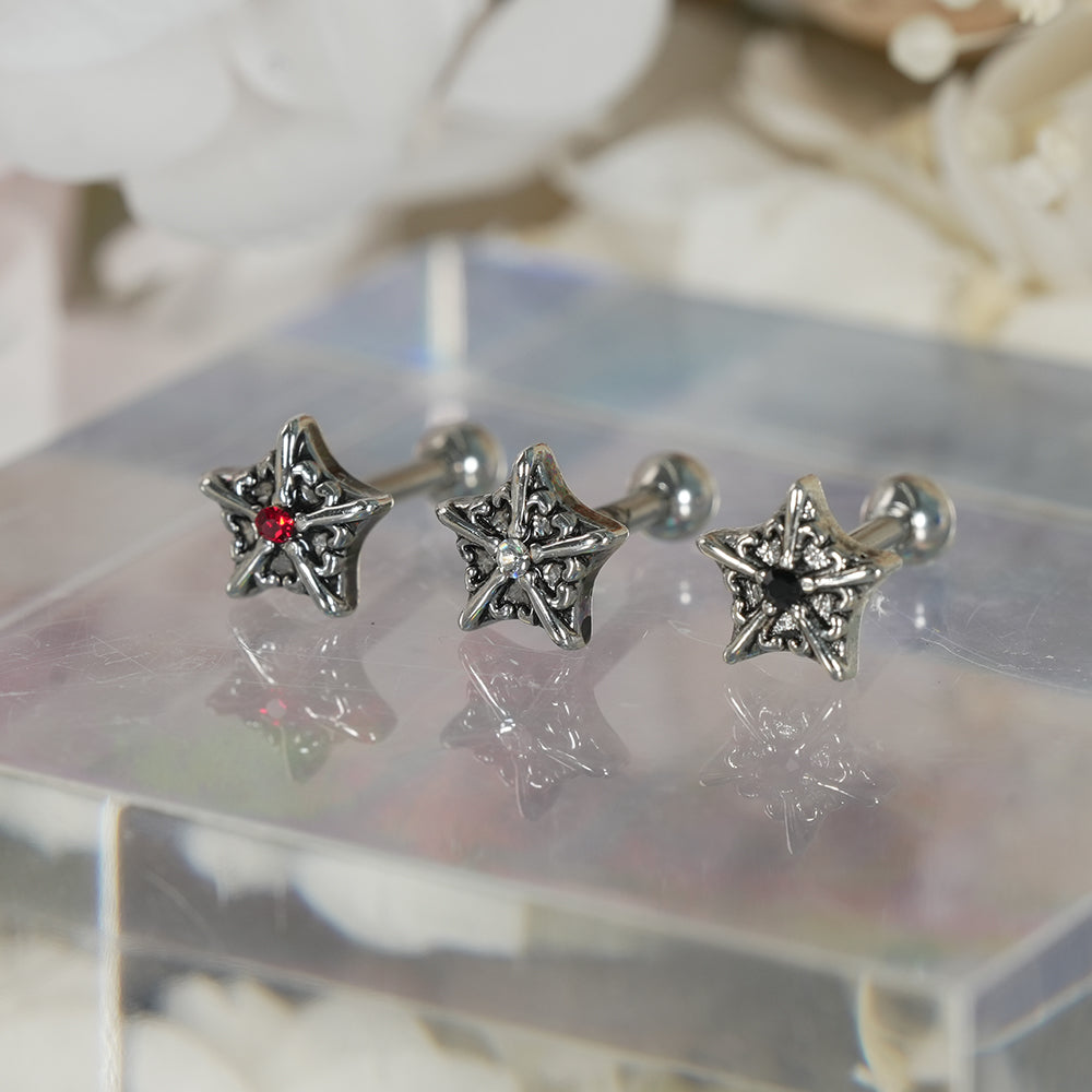 第2弾 [サージカル]アンティークキュービックポイントピアス (12Type) 16G コレクション 軟骨ピアス