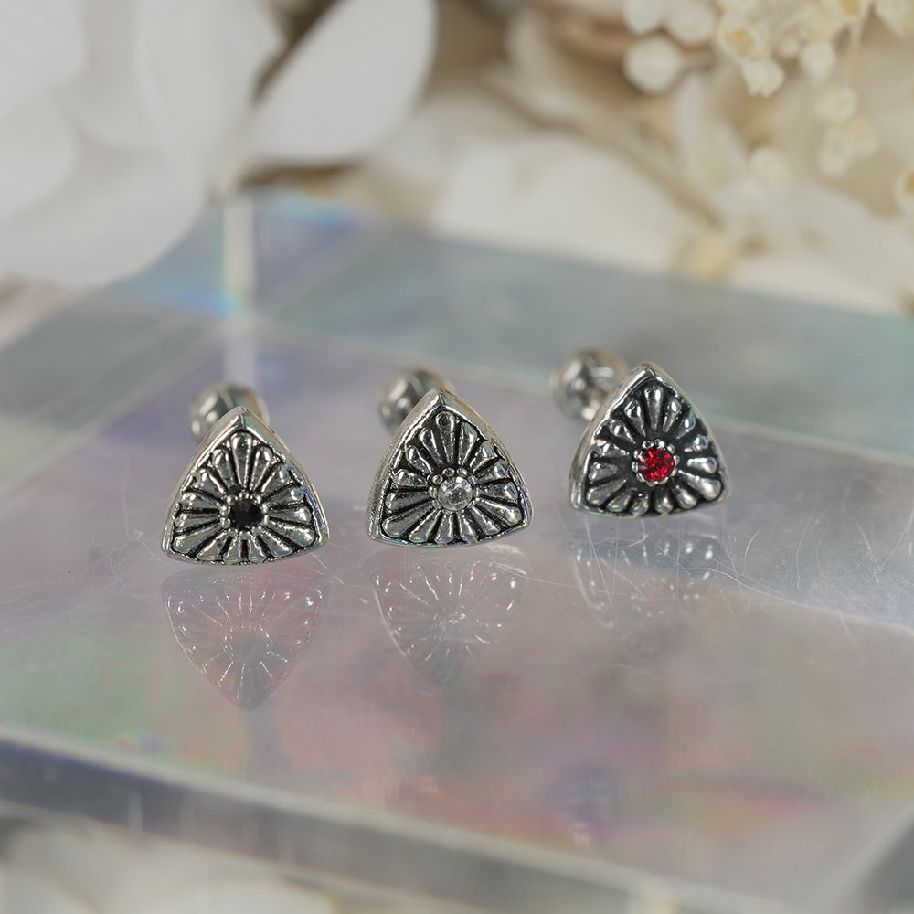 第2弾 [サージカル]アンティークキュービックポイントピアス (12Type) 16G コレクション 軟骨ピアス