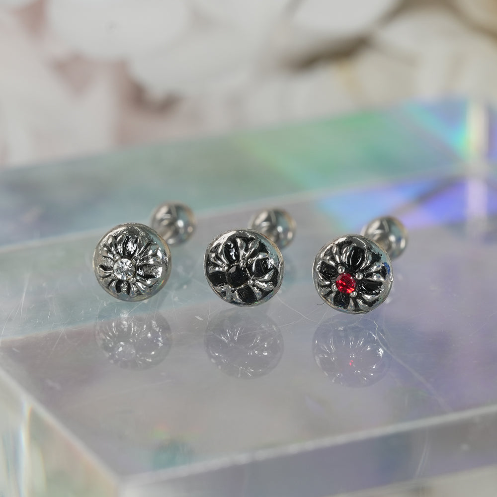 第2弾 [サージカル]アンティークキュービックポイントピアス (12Type) 16G コレクション 軟骨ピアス