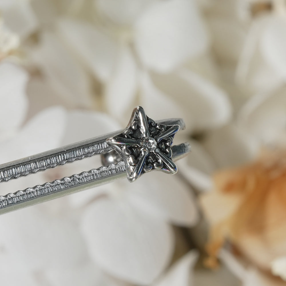 第2弾 [サージカル]アンティークキュービックポイントピアス (12Type) 16G コレクション 軟骨ピアス