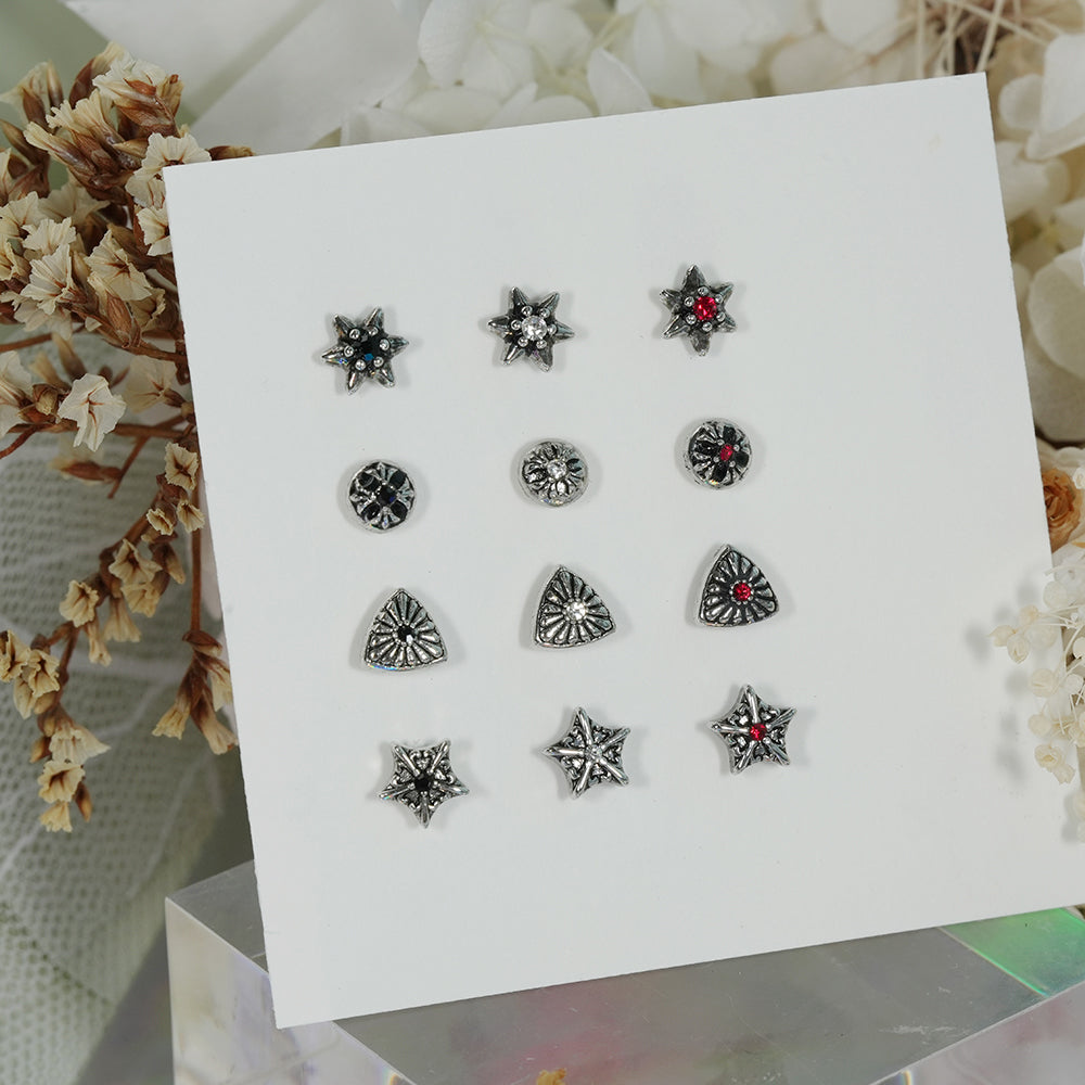 第2弾 [サージカル]アンティークキュービックポイントピアス (12Type) 16G コレクション 軟骨ピアス