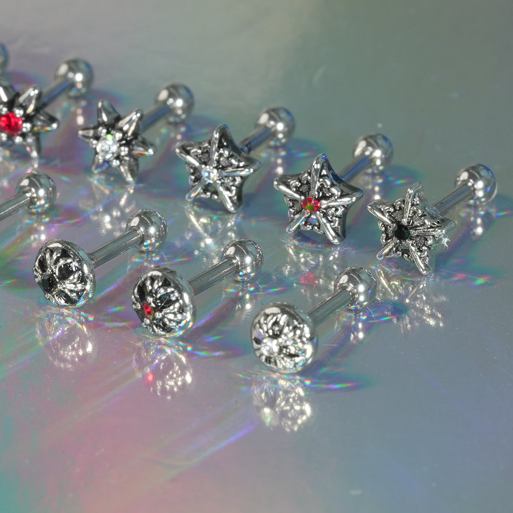 第2弾 [サージカル]アンティークキュービックポイントピアス (12Type) 16G コレクション 軟骨ピアス