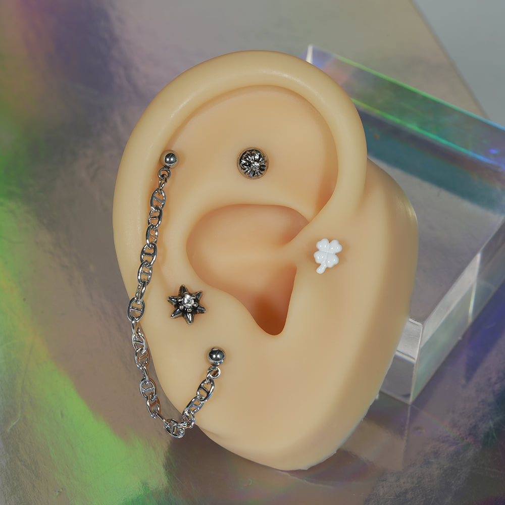 第2弾 [サージカル]アンティークキュービックポイントピアス (12Type) 16G コレクション 軟骨ピアス