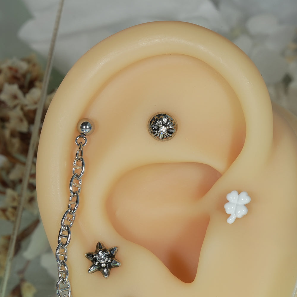 第2弾 [サージカル]アンティークキュービックポイントピアス (12Type) 16G コレクション 軟骨ピアス