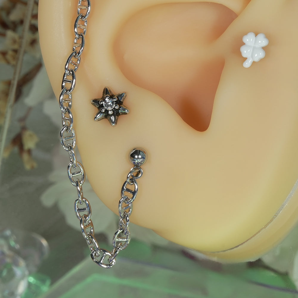 第2弾 [サージカル]アンティークキュービックポイントピアス (12Type) 16G コレクション 軟骨ピアス