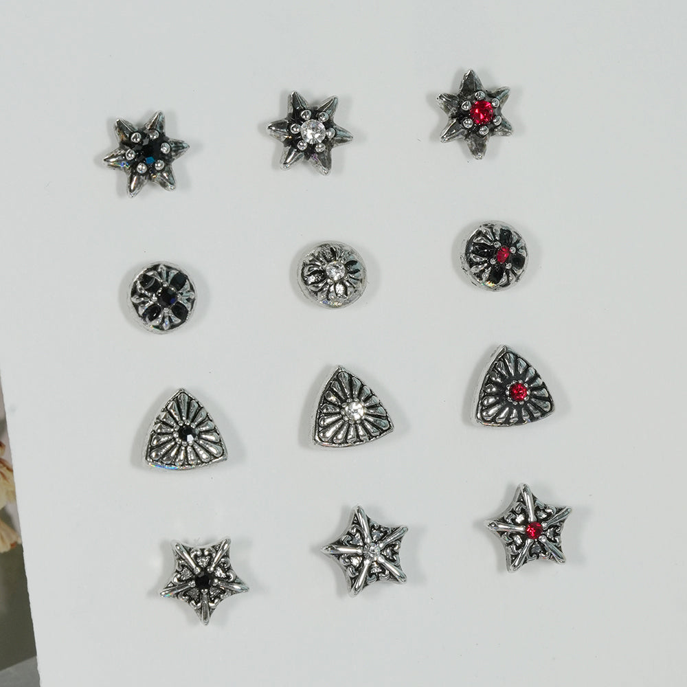 第2弾 [サージカル]アンティークキュービックポイントピアス (12Type) 16G コレクション 軟骨ピアス