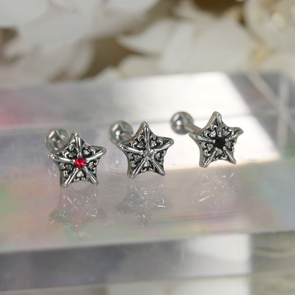 第2弾 [サージカル]アンティークキュービックポイントピアス (12Type) 16G コレクション 軟骨ピアス