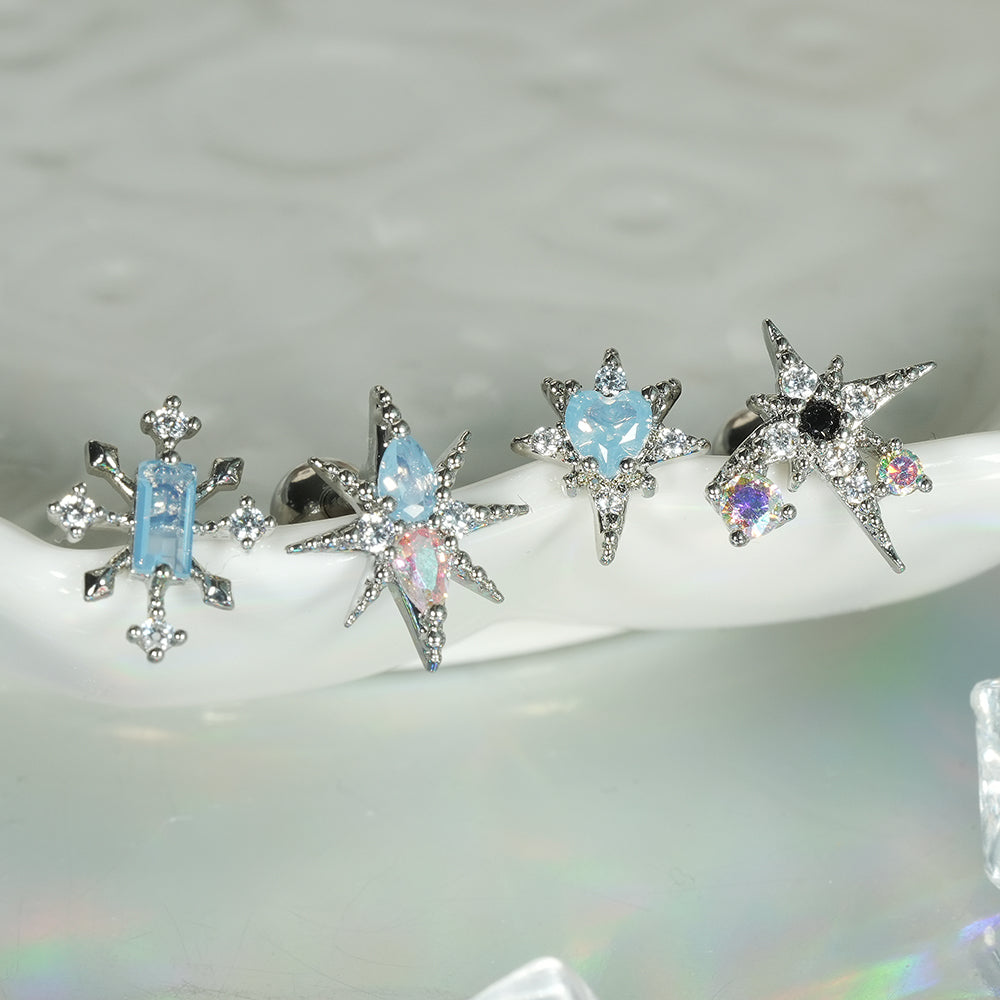 [Surgical] Simple Cubic Butterfly (4 Types) 16G/14G Body Piercing Collection เจาะหลัง เจาะกระดูกอ่อน 
