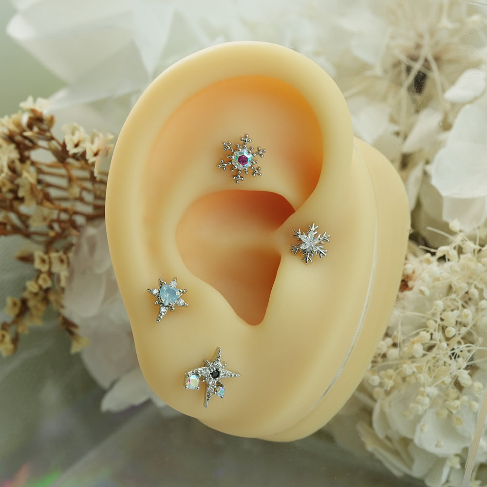 [Surgical] Simple Cubic Butterfly (4 Types) 16G/14G Body Piercing Collection เจาะหลัง เจาะกระดูกอ่อน 