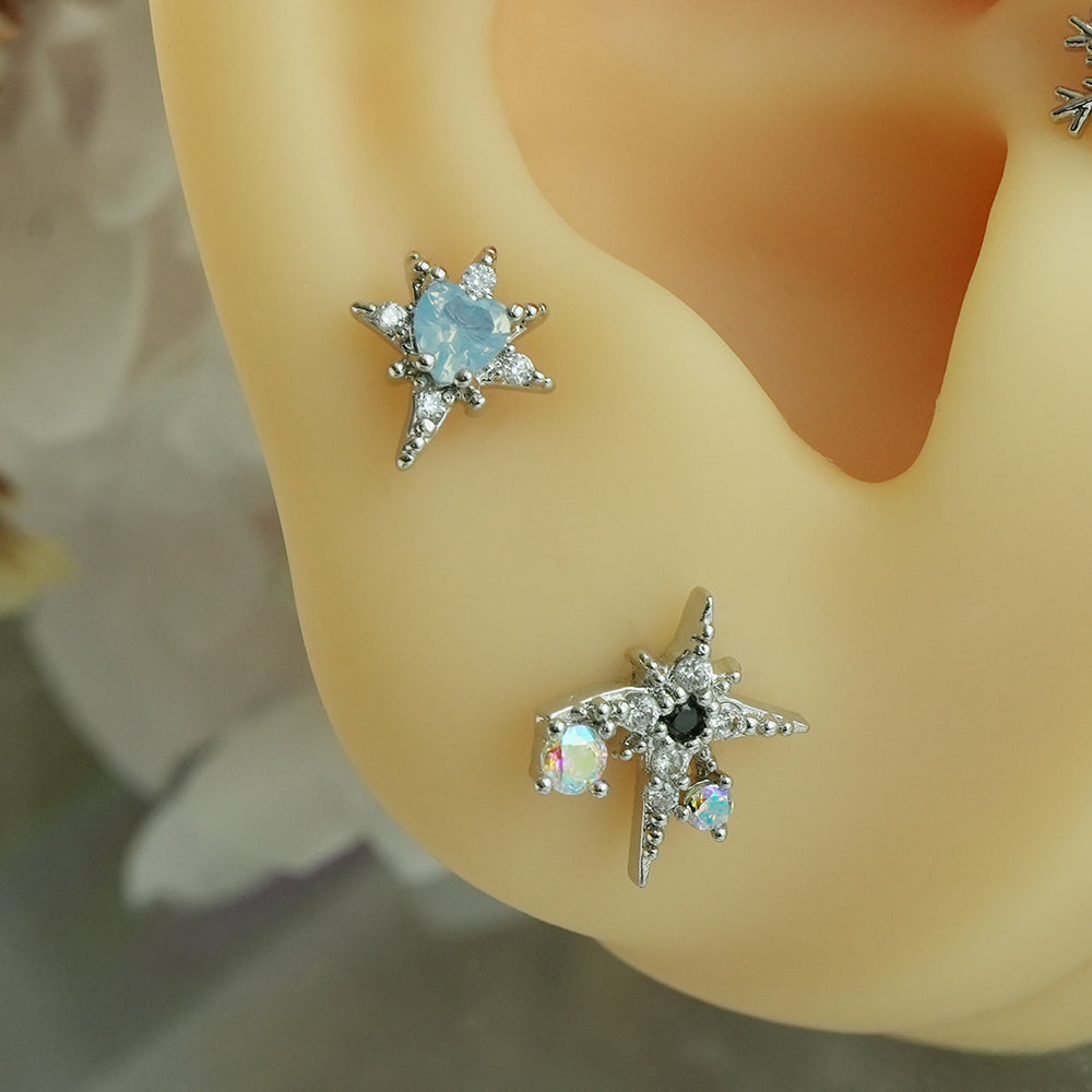 [Surgical] Simple Cubic Butterfly (4 Types) 16G/14G Body Piercing Collection เจาะหลัง เจาะกระดูกอ่อน 