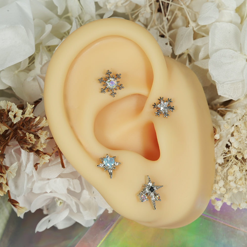 [Surgical] Simple Cubic Butterfly (4 Types) 16G/14G Body Piercing Collection เจาะหลัง เจาะกระดูกอ่อน 