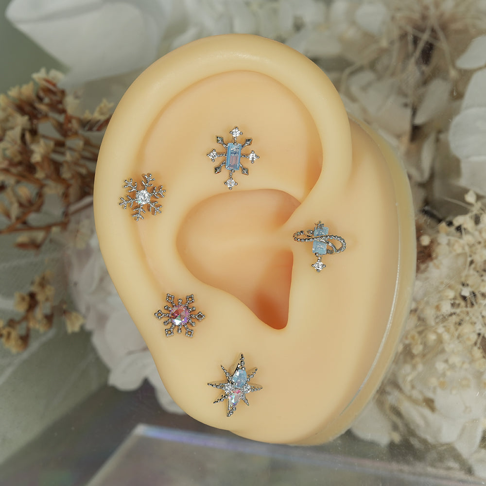 [Surgical] Simple Cubic Butterfly (4 Types) 16G/14G Body Piercing Collection เจาะหลัง เจาะกระดูกอ่อน 