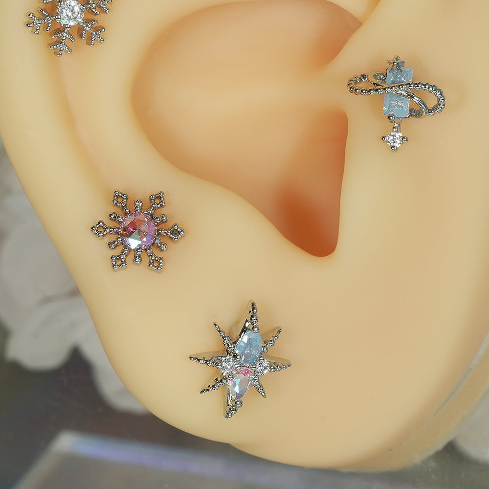 [Surgical] Simple Cubic Butterfly (4 Types) 16G/14G Body Piercing Collection เจาะหลัง เจาะกระดูกอ่อน 