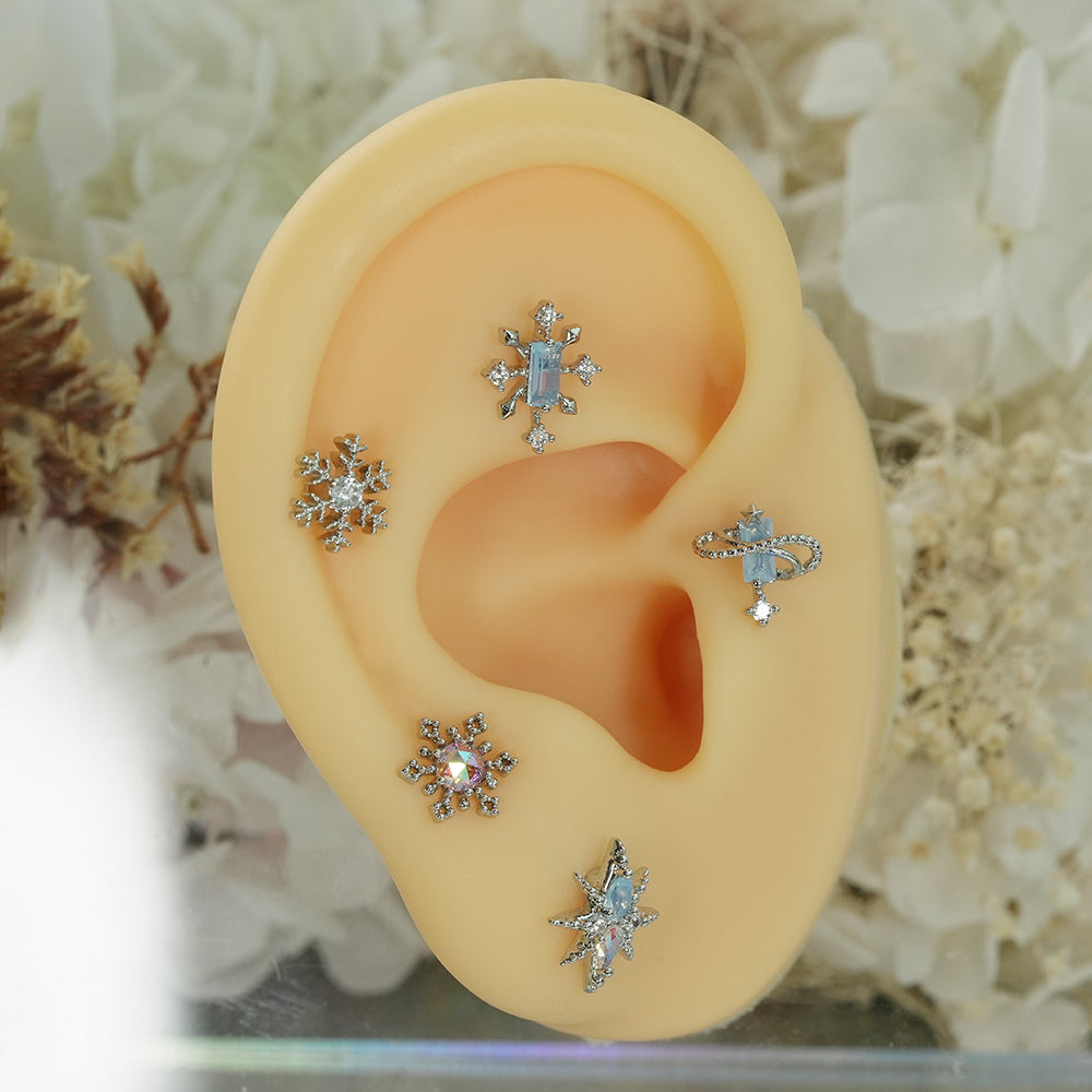 [Surgical] Simple Cubic Butterfly (4 Types) 16G/14G Body Piercing Collection เจาะหลัง เจาะกระดูกอ่อน 