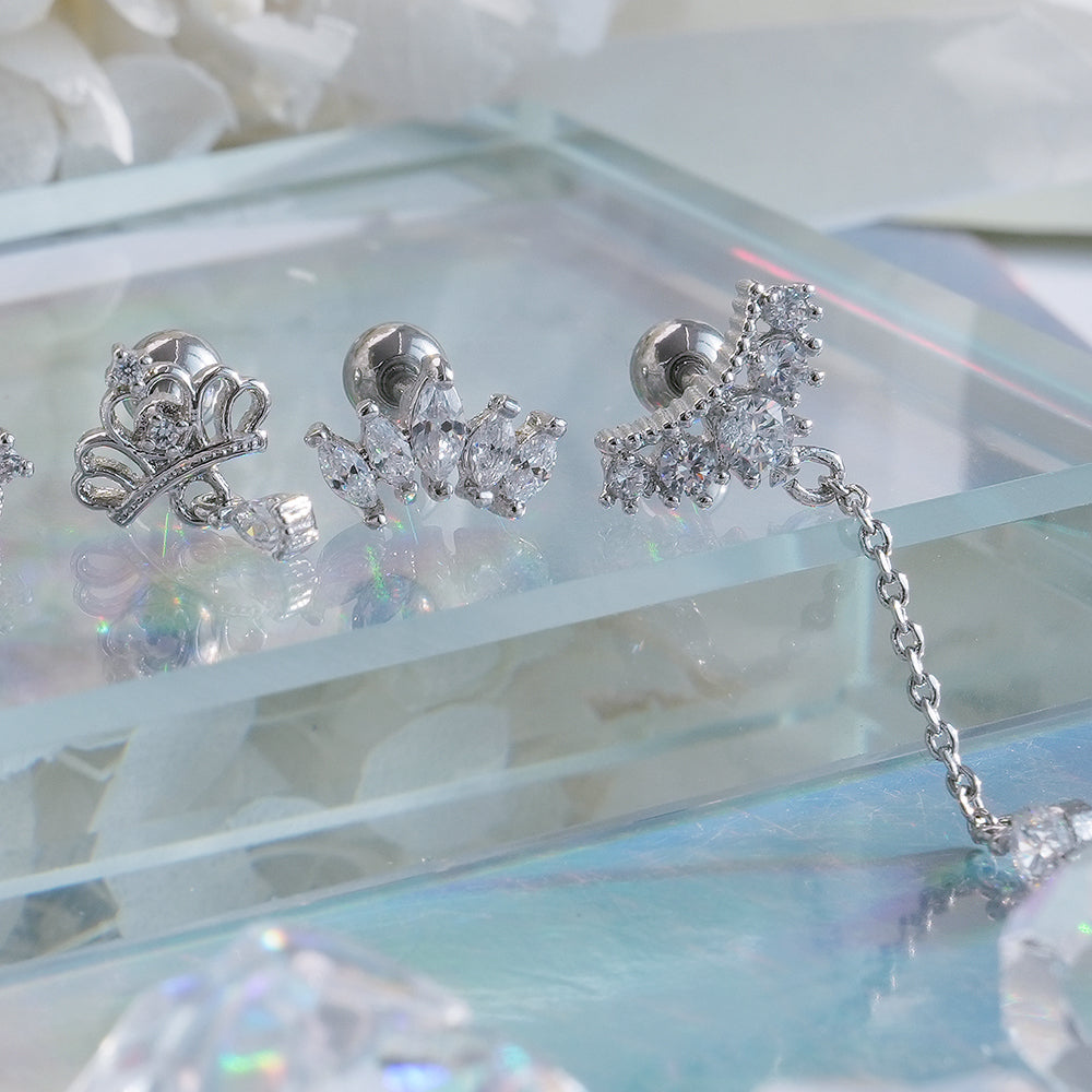 [Surgical] Simple Cubic Butterfly (4 Types) 16G/14G Body Piercing Collection Back Piercing Cartilage Piercing 