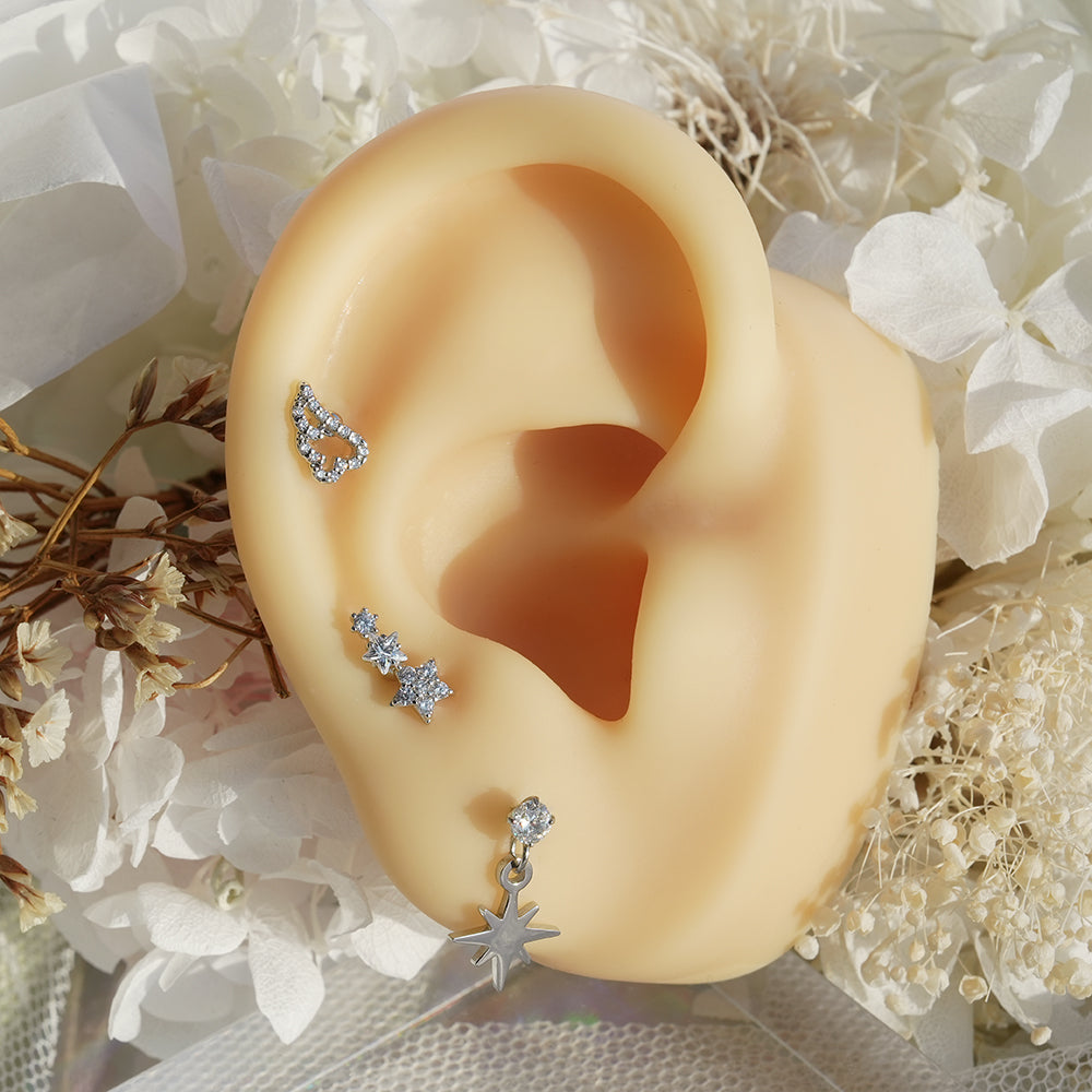 [サージカル]きらめきスターピアス (3Color) 16G/14G スターモチーフ スパークル