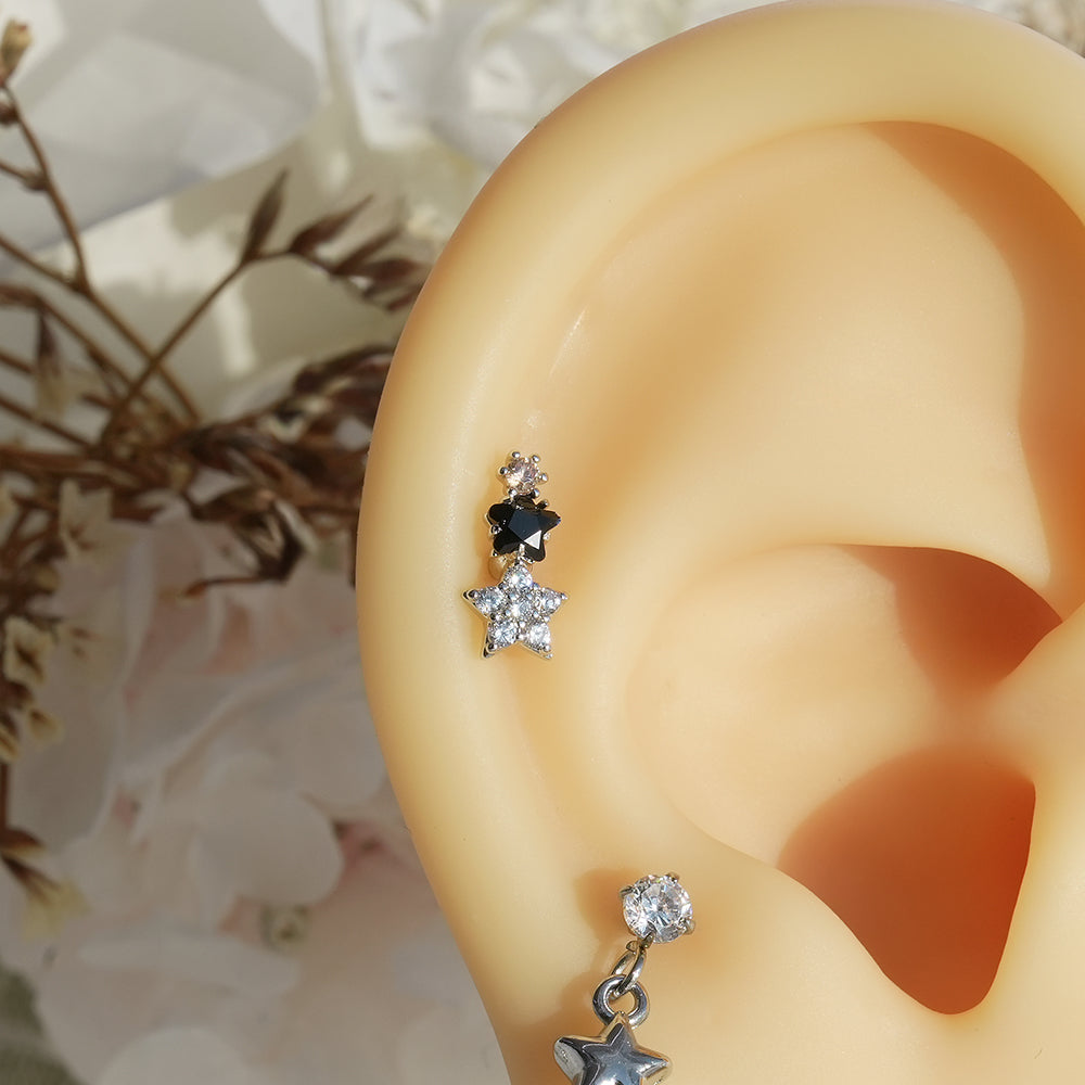 [サージカル]きらめきスターピアス (3Color) 16G/14G スターモチーフ スパークル