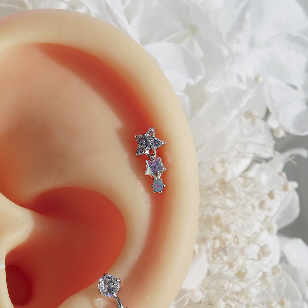[サージカル]きらめきスターピアス (3Color) 16G/14G スターモチーフ スパークル
