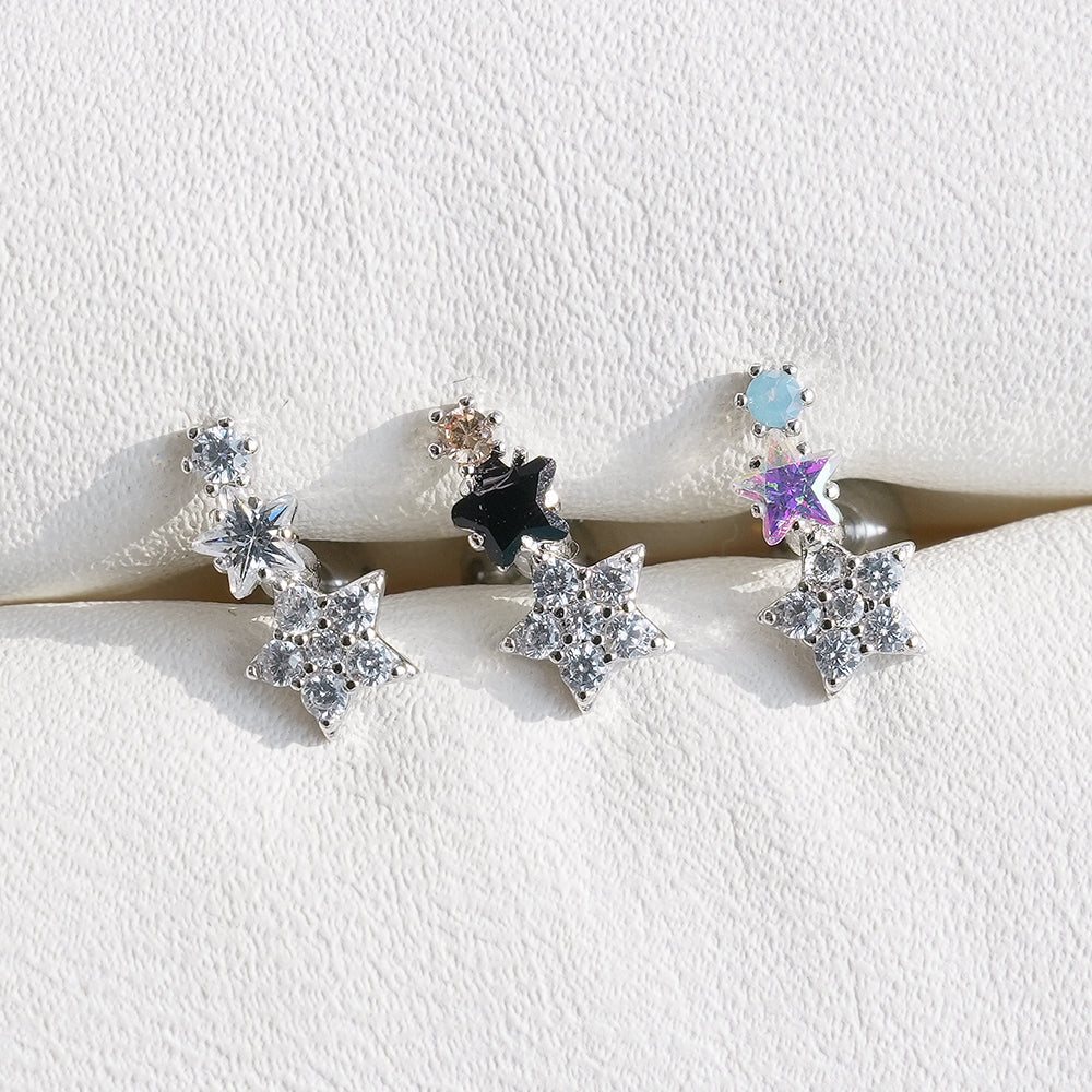 [サージカル]きらめきスターピアス (3Color) 16G/14G スターモチーフ スパークル