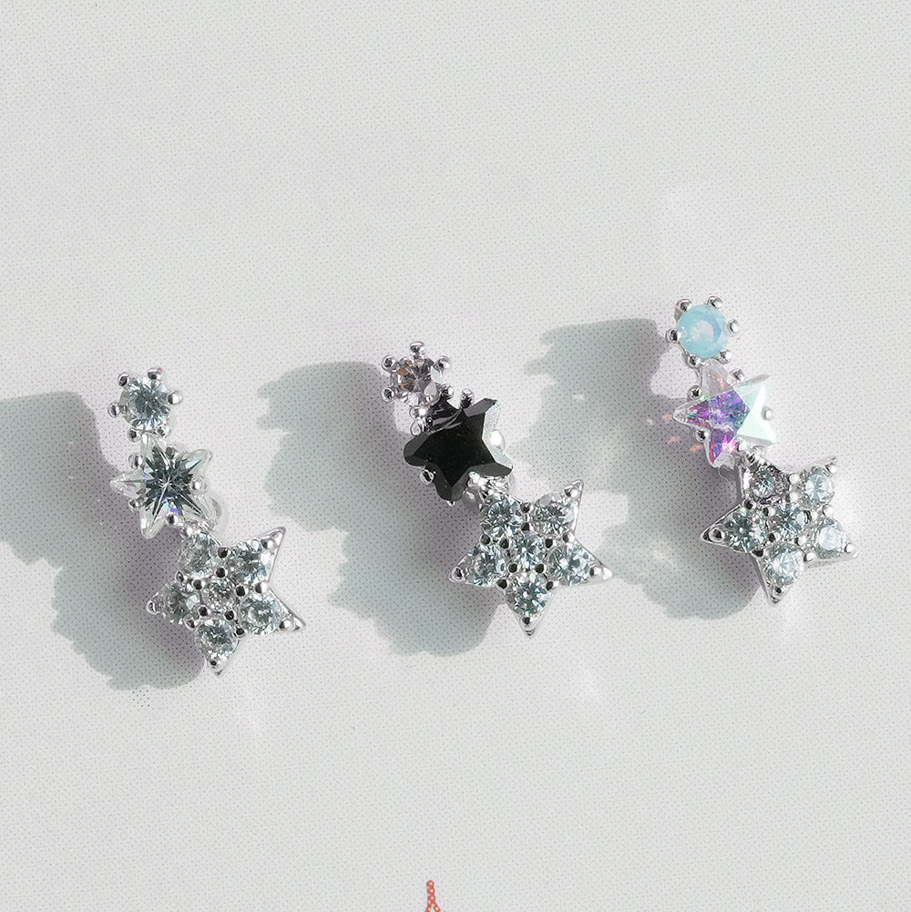 [サージカル]きらめきスターピアス (3Color) 16G/14G スターモチーフ スパークル