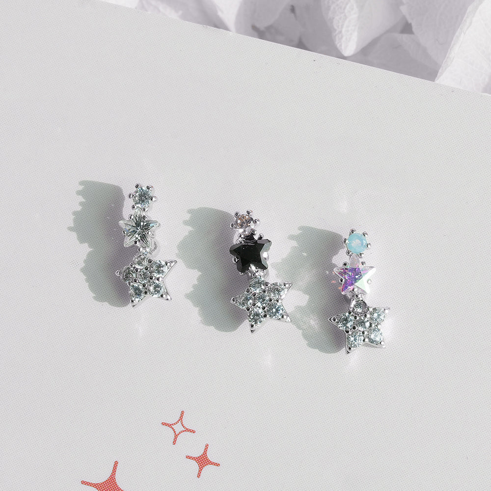 [サージカル]きらめきスターピアス (3Color) 16G/14G スターモチーフ スパークル