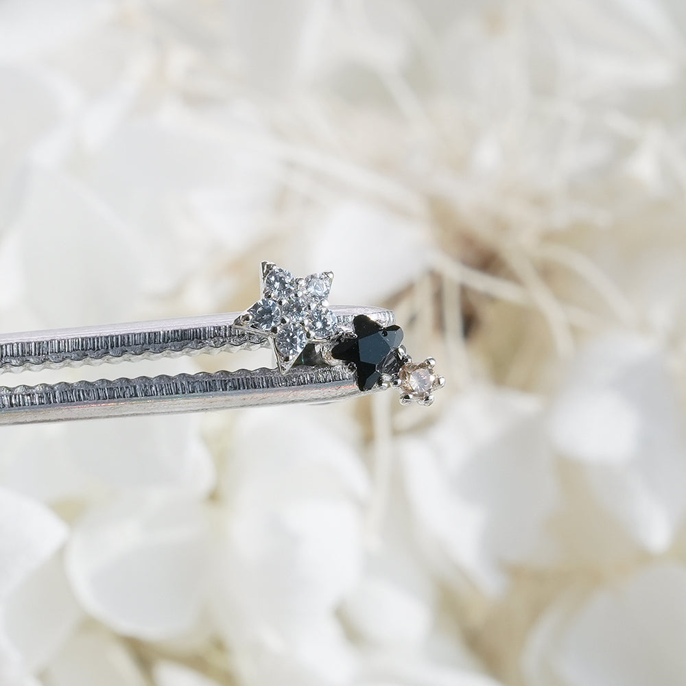 [サージカル]きらめきスターピアス (3Color) 16G/14G スターモチーフ スパークル