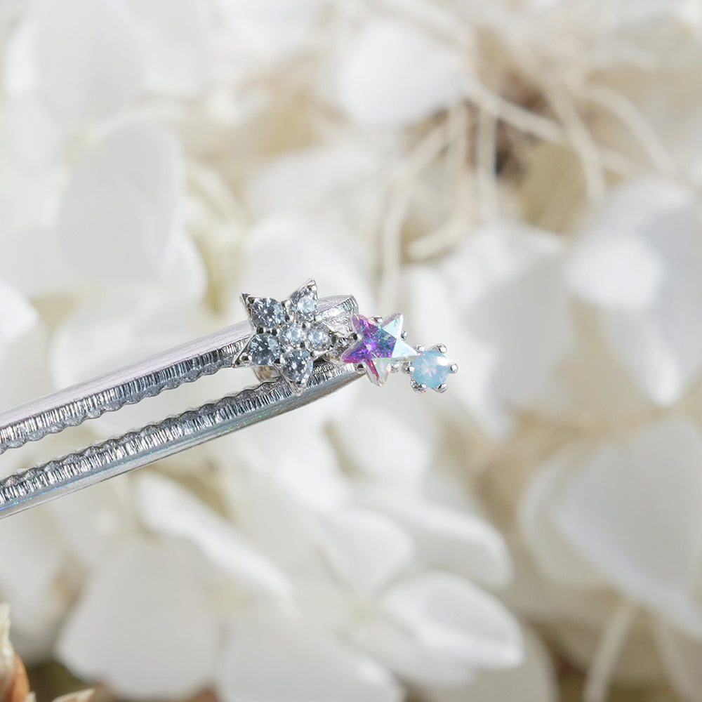 [サージカル]きらめきスターピアス (3Color) 16G/14G スターモチーフ スパークル