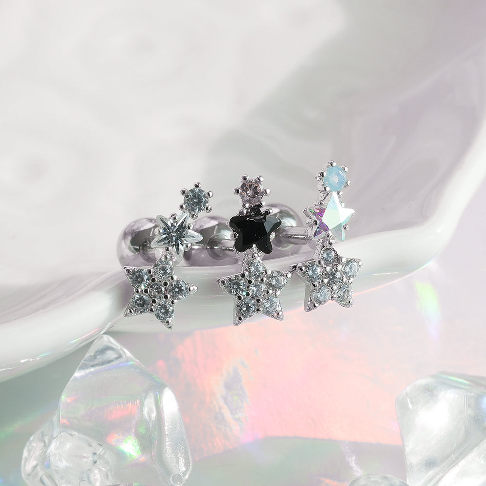 [サージカル]きらめきスターピアス (3Color) 16G/14G スターモチーフ スパークル