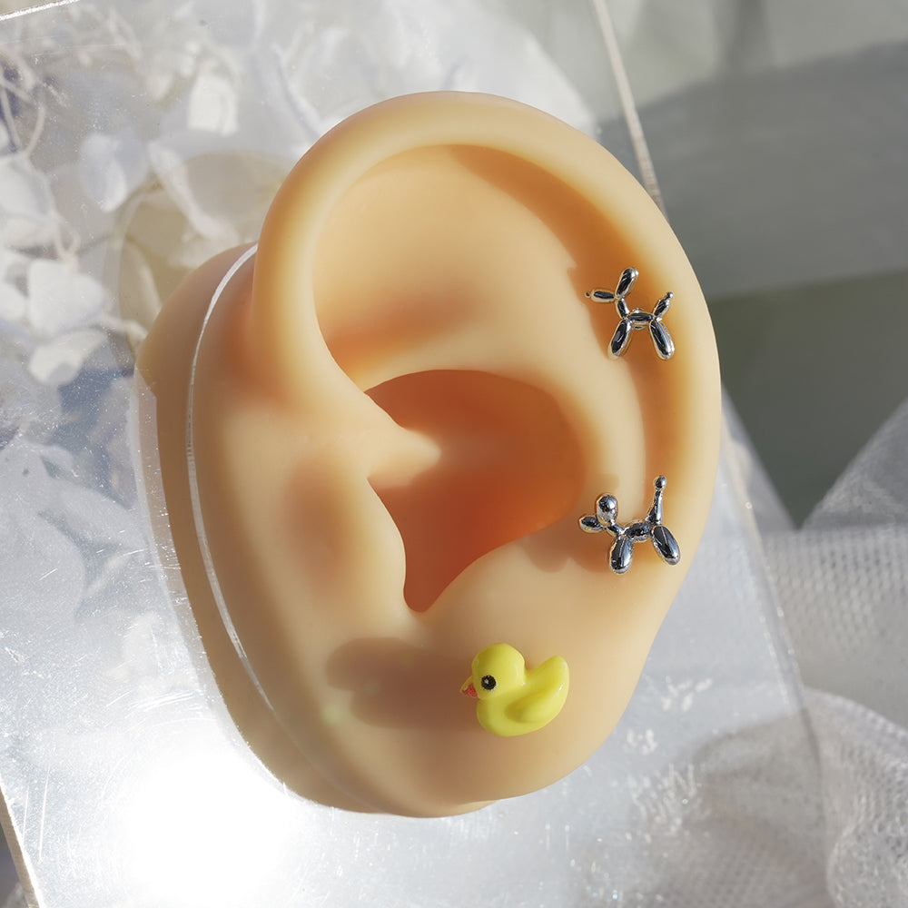 [サージカル]イエロー ベビー ダック ピアス 16G ボディピアス アヒル モチーフ