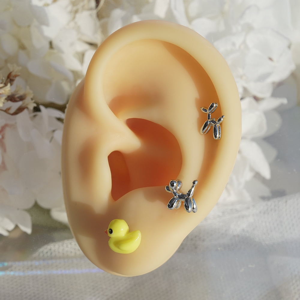 [サージカル]イエロー ベビー ダック ピアス 16G ボディピアス アヒル モチーフ