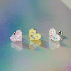 [サージカル]メッセージハート ポイントバーベルピアス (3Color) 16G スイート レターハート