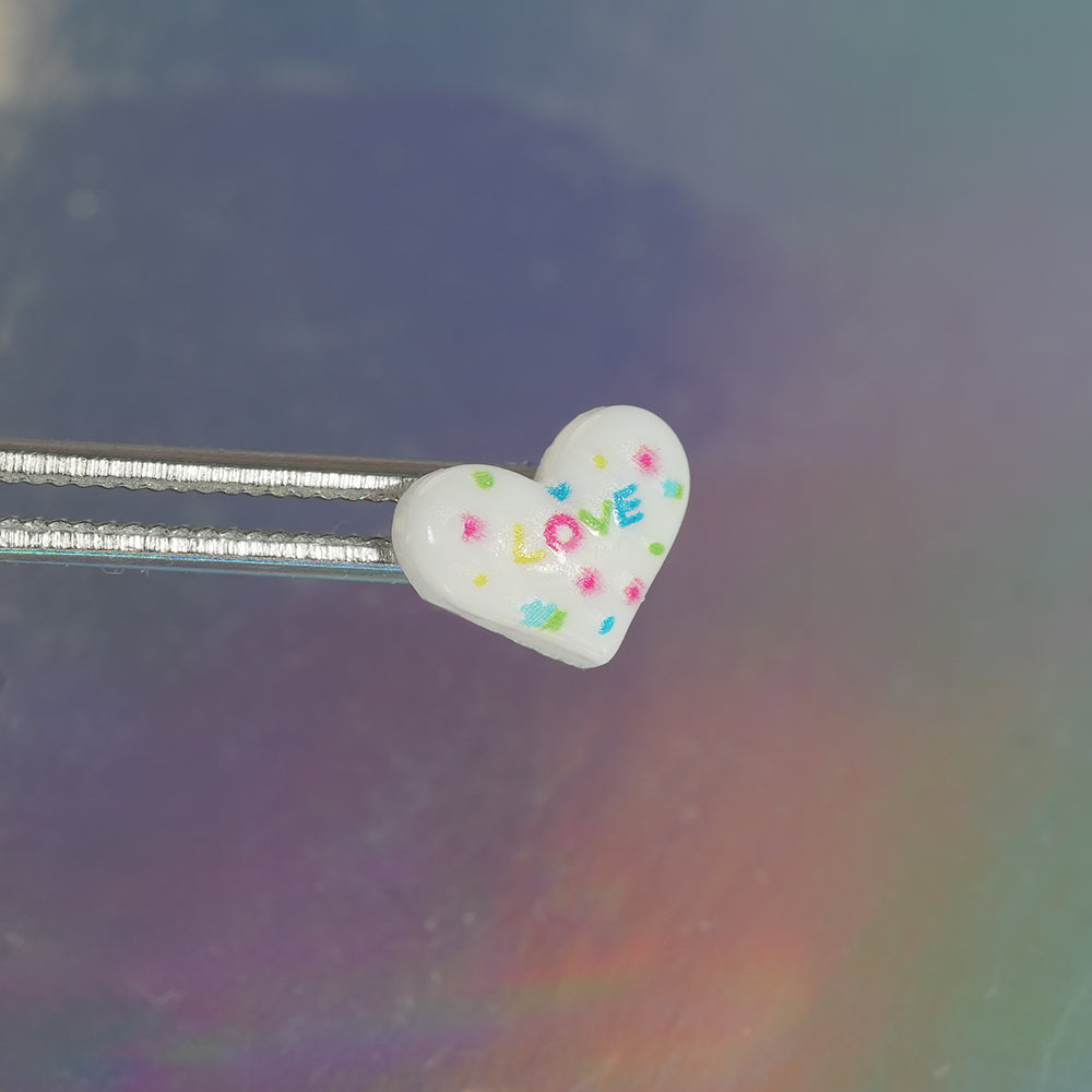 [サージカル]メッセージハート ポイントバーベルピアス (3Color) 16G スイート レターハート