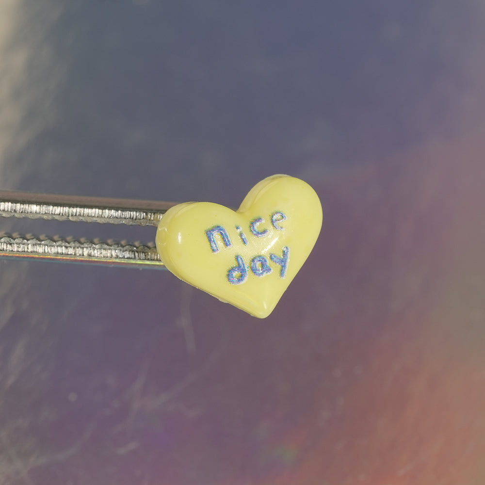 [サージカル]メッセージハート ポイントバーベルピアス (3Color) 16G スイート レターハート