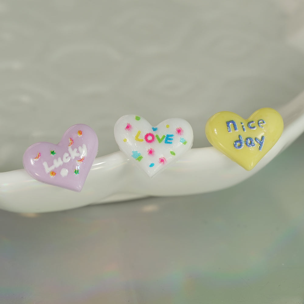 [サージカル]メッセージハート ポイントバーベルピアス (3Color) 16G スイート レターハート