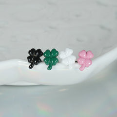 [サージカル]ぷっくり エポキシ クローバー ピアス (4Color) 16G クローバー 四つ葉のクローバー