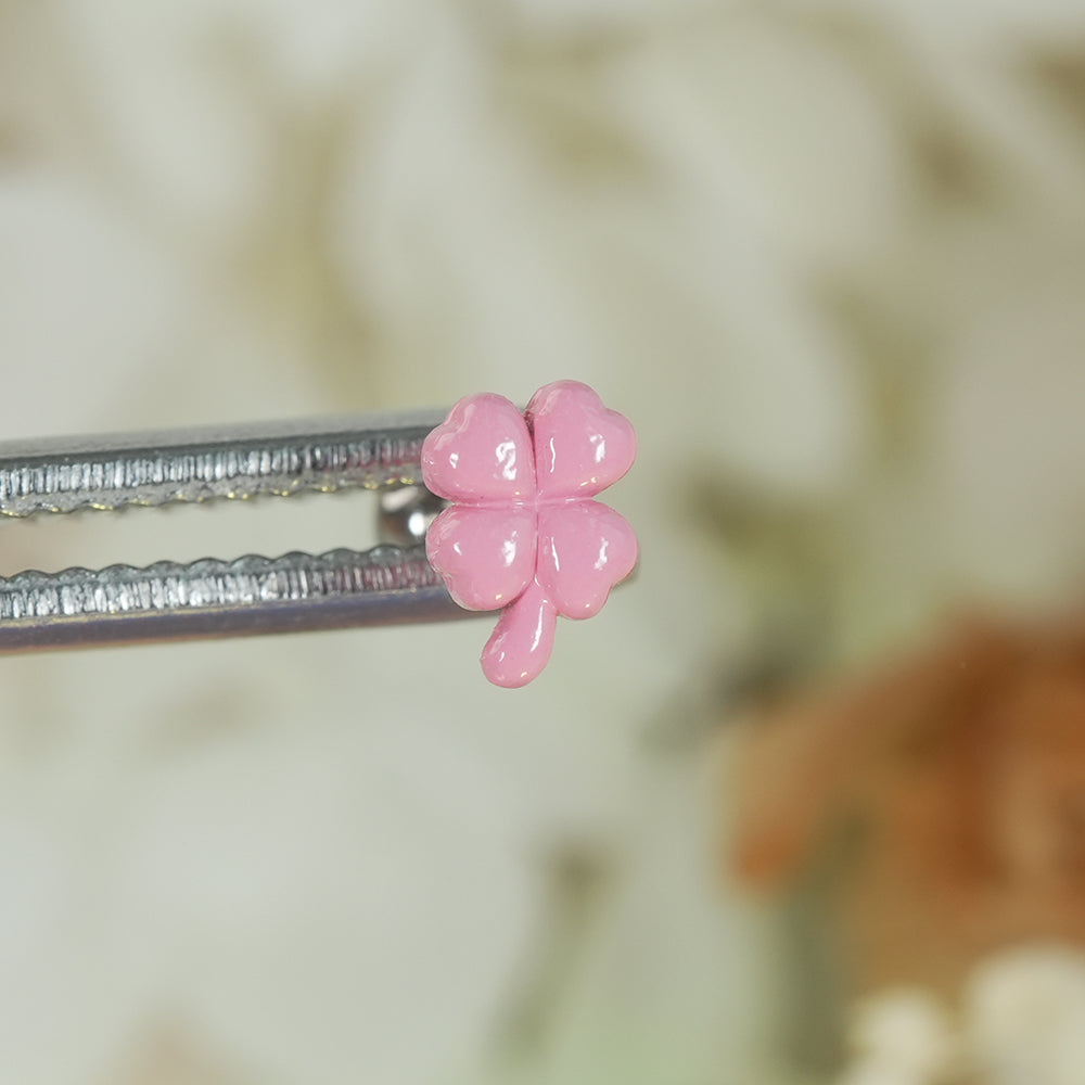 [サージカル]ぷっくり エポキシ クローバー ピアス (4Color) 16G クローバー 四つ葉のクローバー