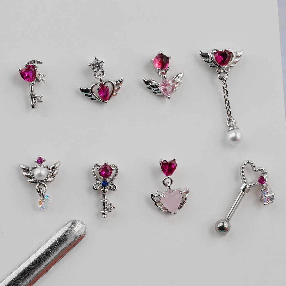 [Surgical] Simple Cubic Butterfly (4 Types) 16G/14G Body Piercing Collection Back Piercing Cartilage Piercing 