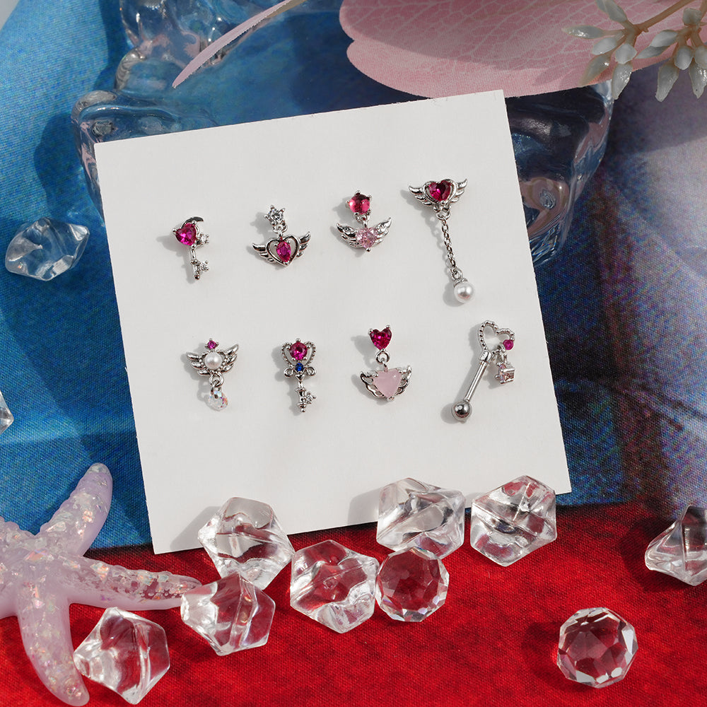 [Surgical] Simple Cubic Butterfly (4 Types) 16G/14G Body Piercing Collection Back Piercing Cartilage Piercing 