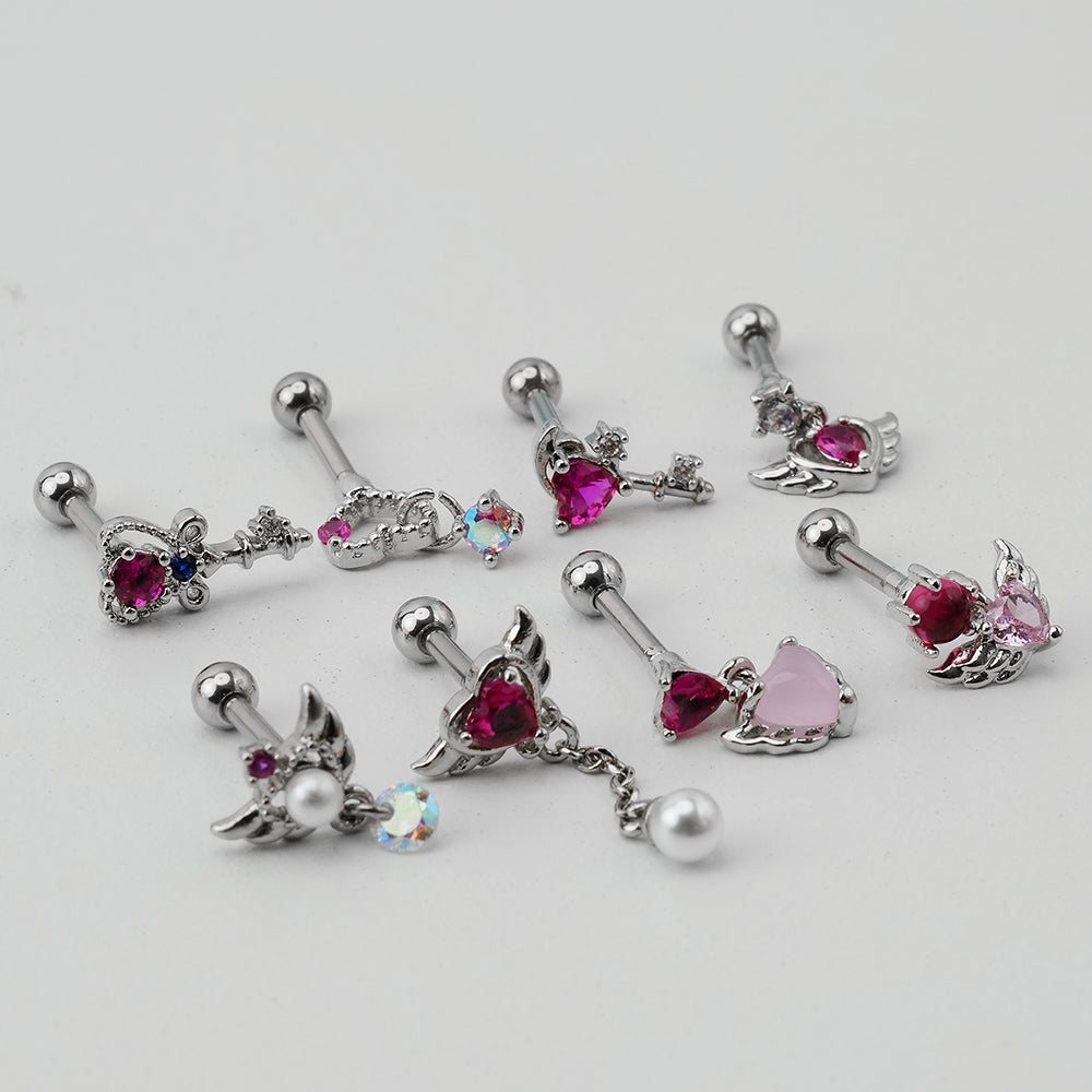 [Surgical] Simple Cubic Butterfly (4 Types) 16G/14G Body Piercing Collection Back Piercing Cartilage Piercing 