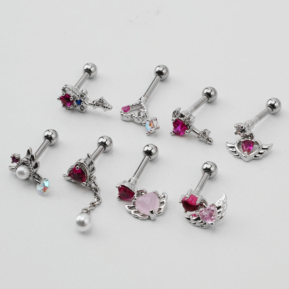 [Surgical] Simple Cubic Butterfly (4 Types) 16G/14G Body Piercing Collection Back Piercing Cartilage Piercing 